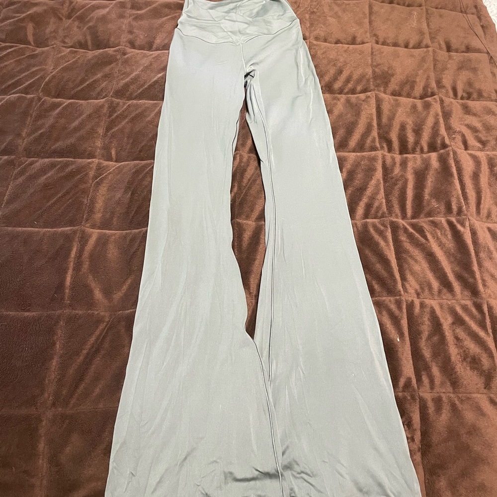 aerie green high rise cross over flare legging